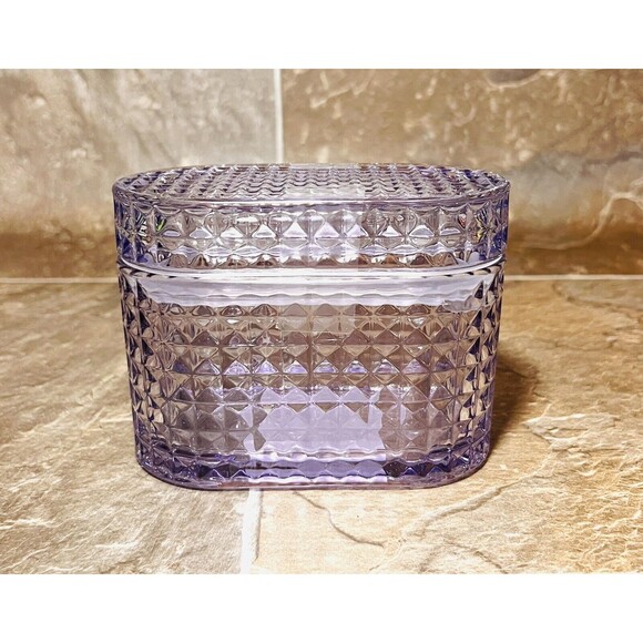 Target Bullseye Playground Glass Trinket Jar Box Jewelry Storage Vanity - Purple - Picture 2 of 5